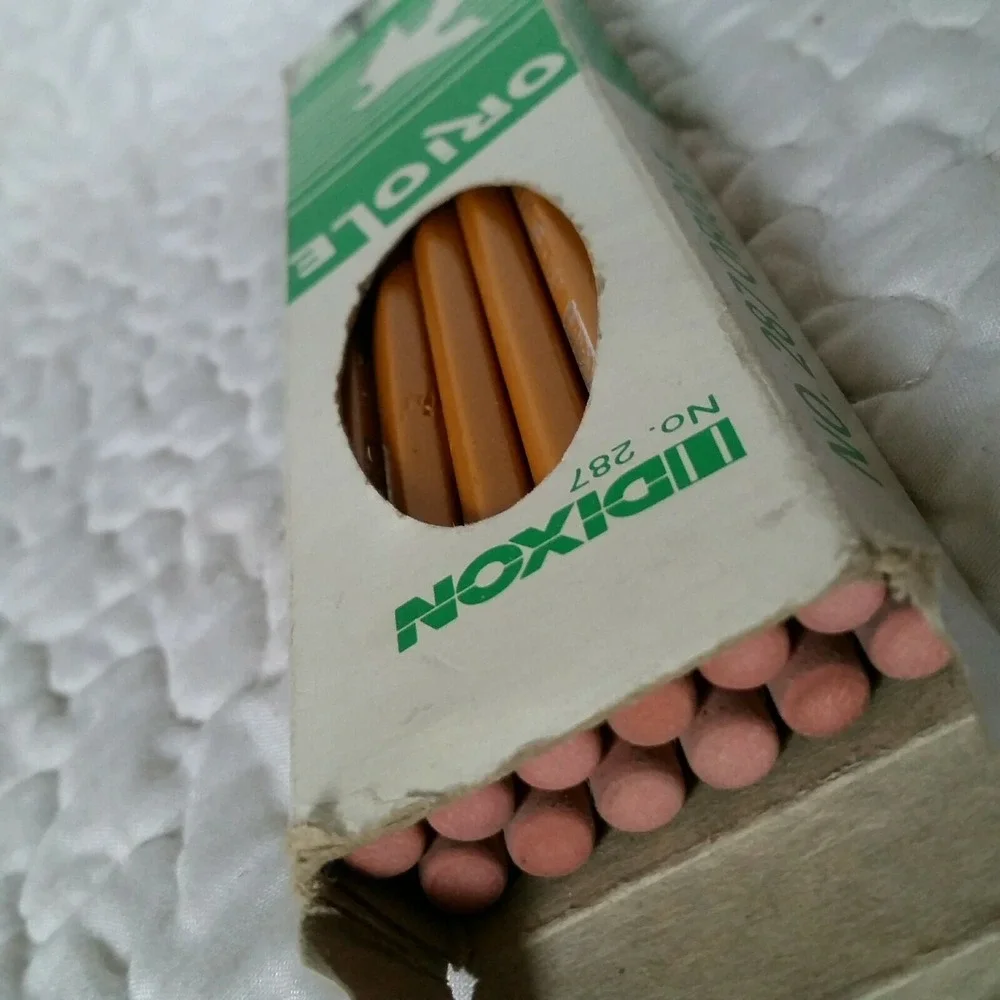 Vintage Dixon Medium No.2 5/10 Wood Pencils 12 Pack One Dozen #287 #2 PMA USA